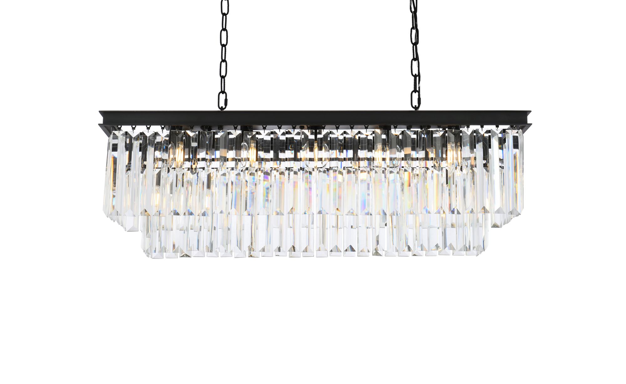 Image 4 Sydney 40" Wide Matte Black and Crystal Linear Chandelier more views