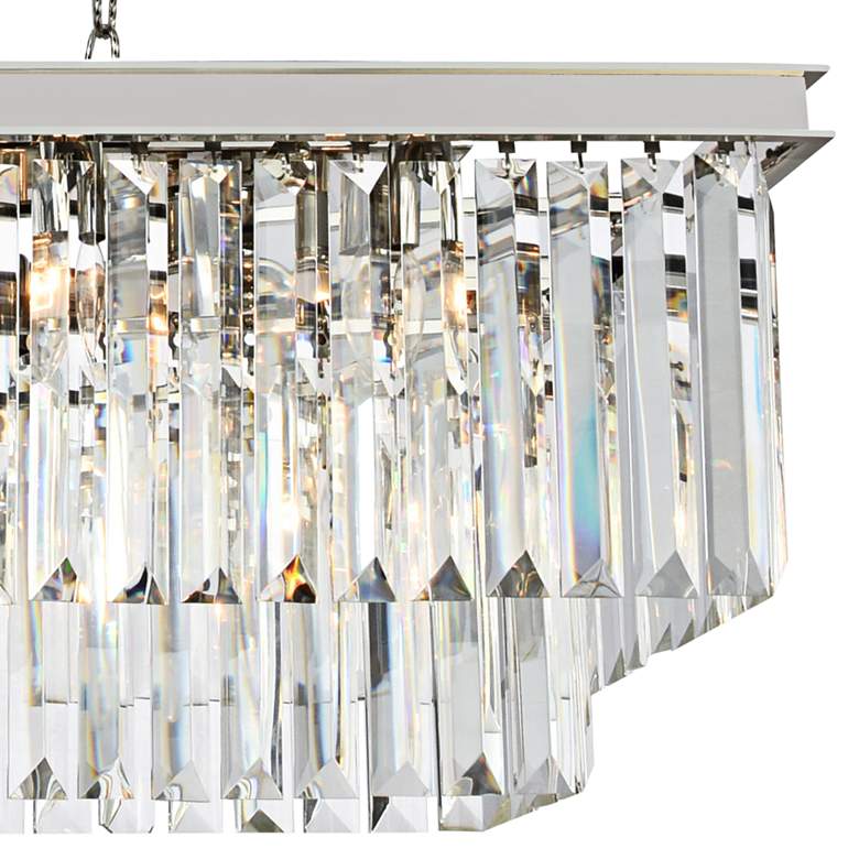 Image 3 Sydney 40 inchW Nickel and Crystal Kitchen Island Light Pendant more views