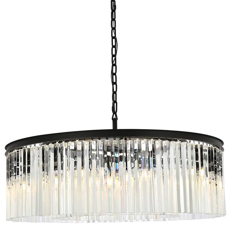 Image 2 Sydney 43 1/2 inch Wide Matte Black Crystal 10-Light Chandelier