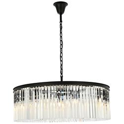 Sydney 43 1/2" Wide Matte Black Crystal 10-Light Chandelier