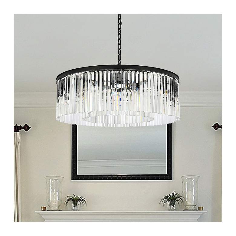 Image 2 Sydney 43 1/2" Wide Matte Black Crystal 10-Light Chandelier