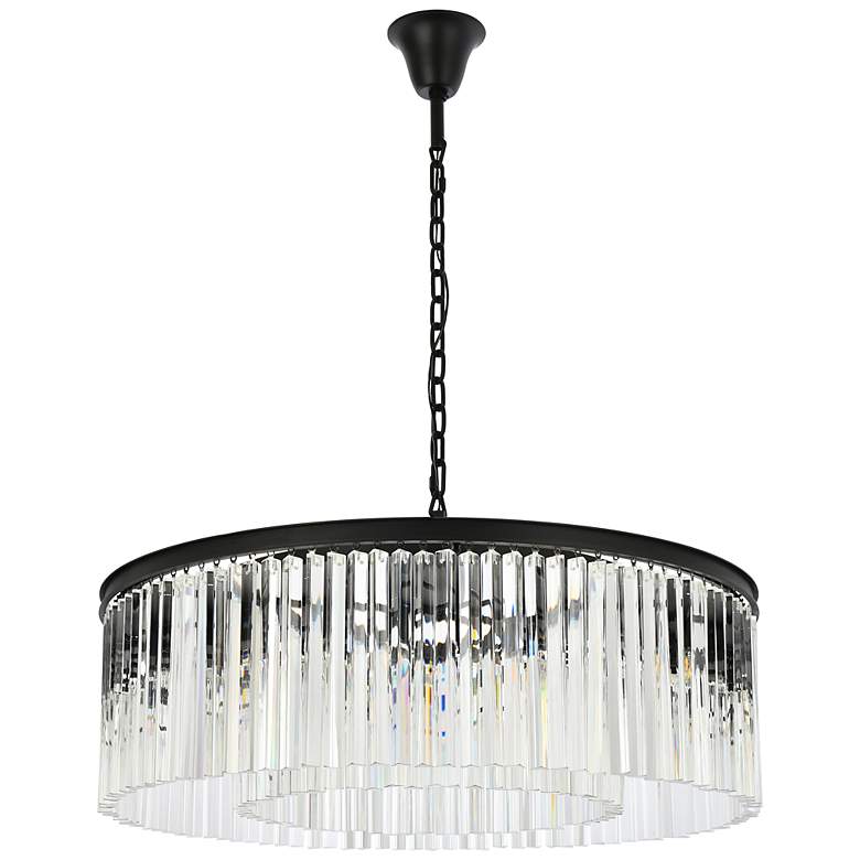 Image 4 Sydney 43 1/2" Wide Matte Black Crystal 10-Light Chandelier more views