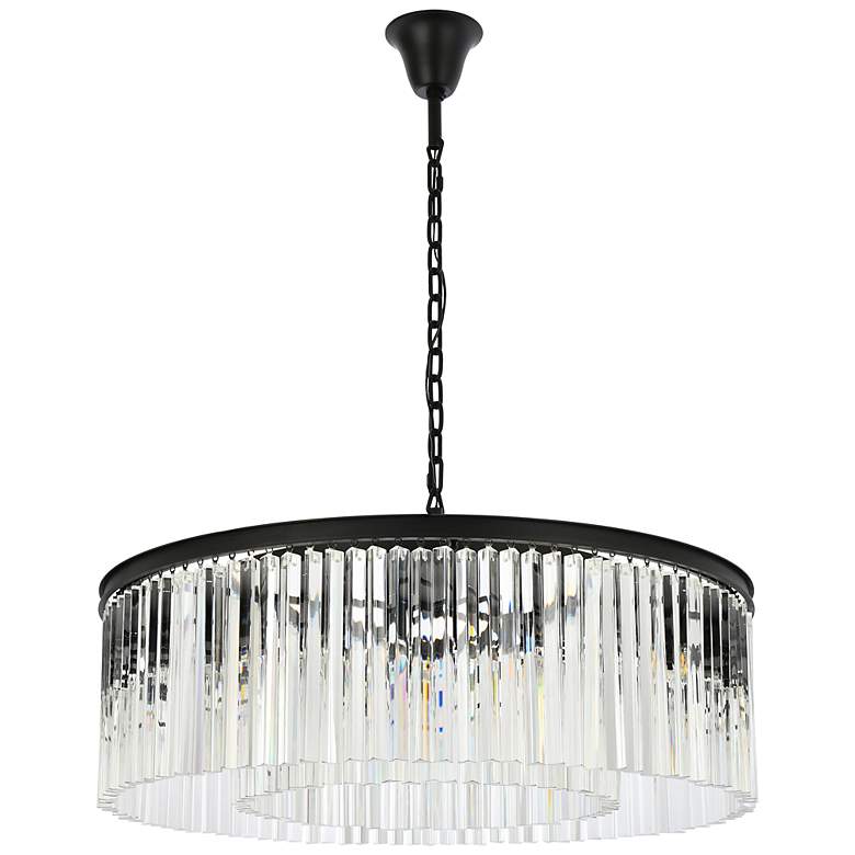 Image 4 Sydney 43 1/2 inch Wide Matte Black Crystal 10-Light Chandelier more views