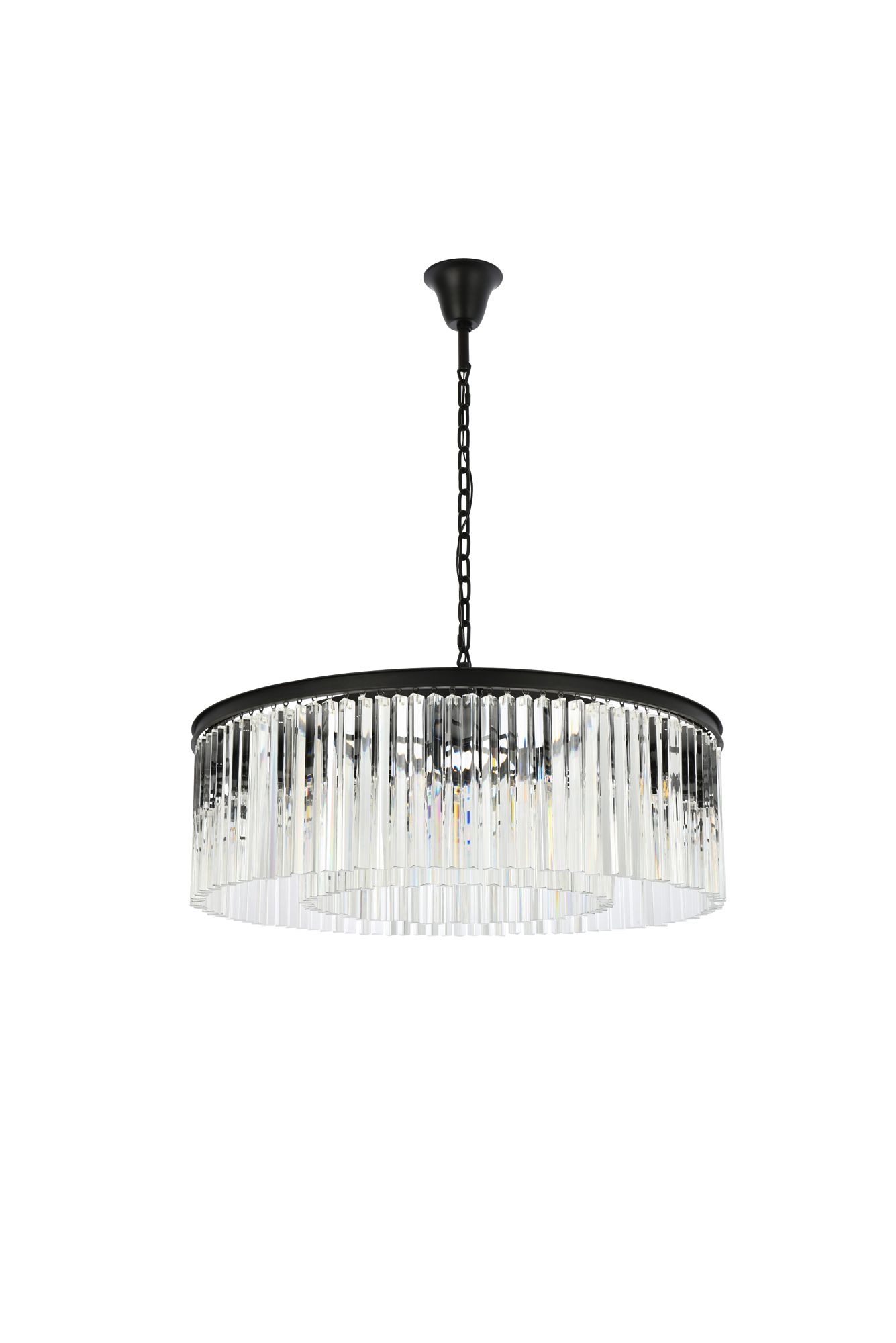 Sydney 43 1/2" Wide Matte Black Crystal 10-Light Chandelier in scene