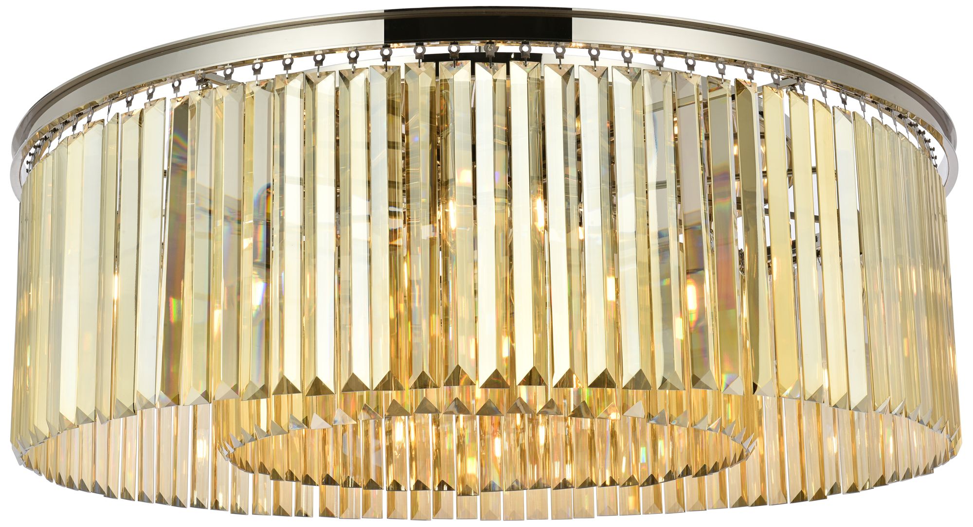 Sydney 43 1/2" Wide Nickel and Gold Crystal Ceiling Light