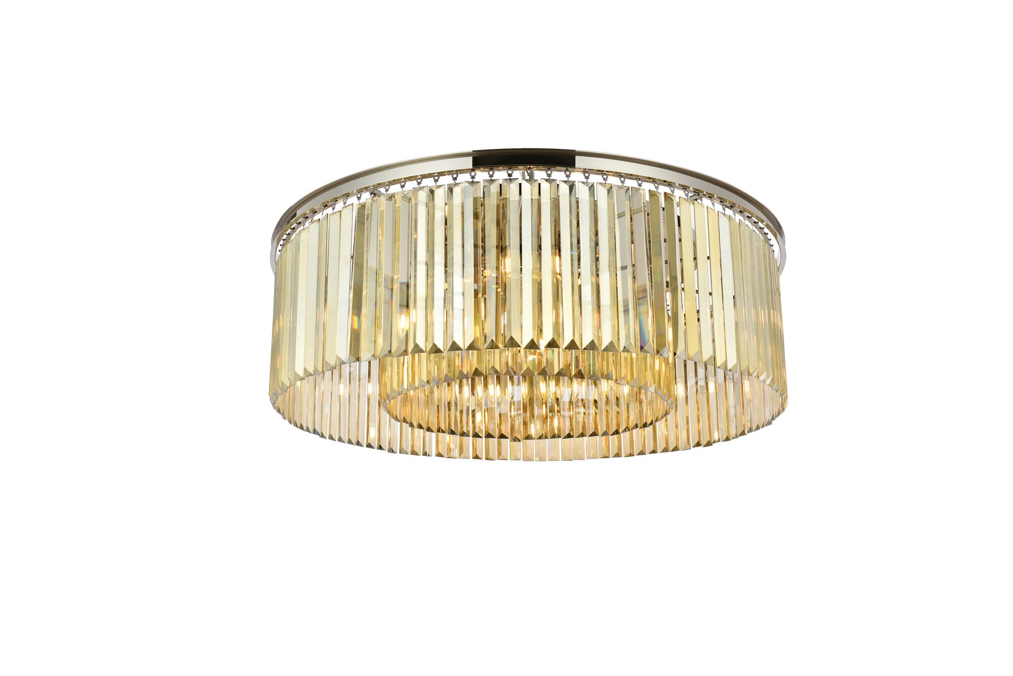Image 4 Sydney 43 1/2" Wide Nickel and Gold Crystal Ceiling Light more views