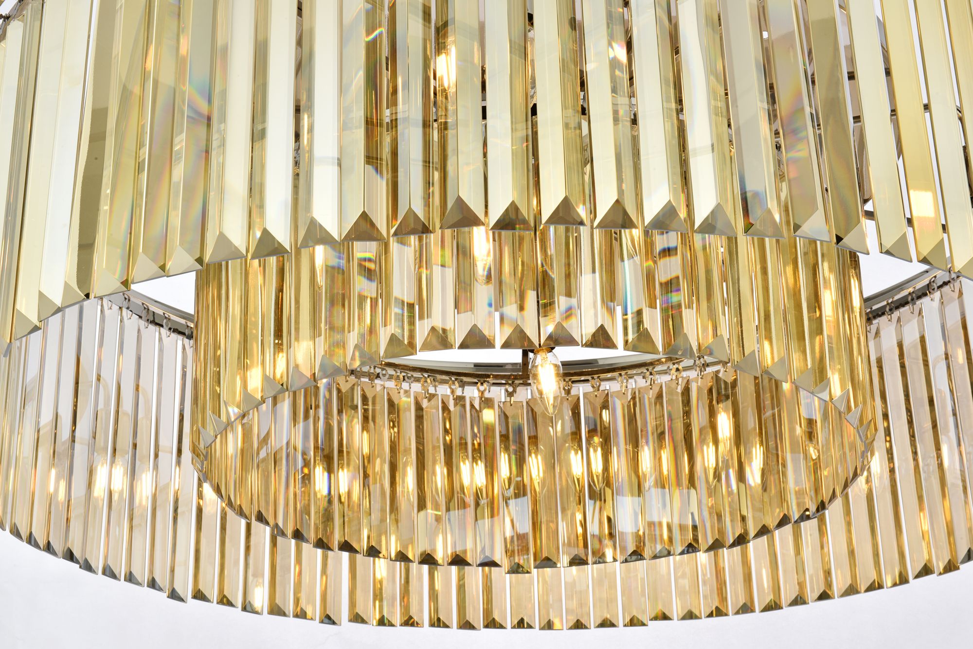 Image 5 Sydney 43 1/2" Wide Nickel and Gold Crystal Ceiling Light more views