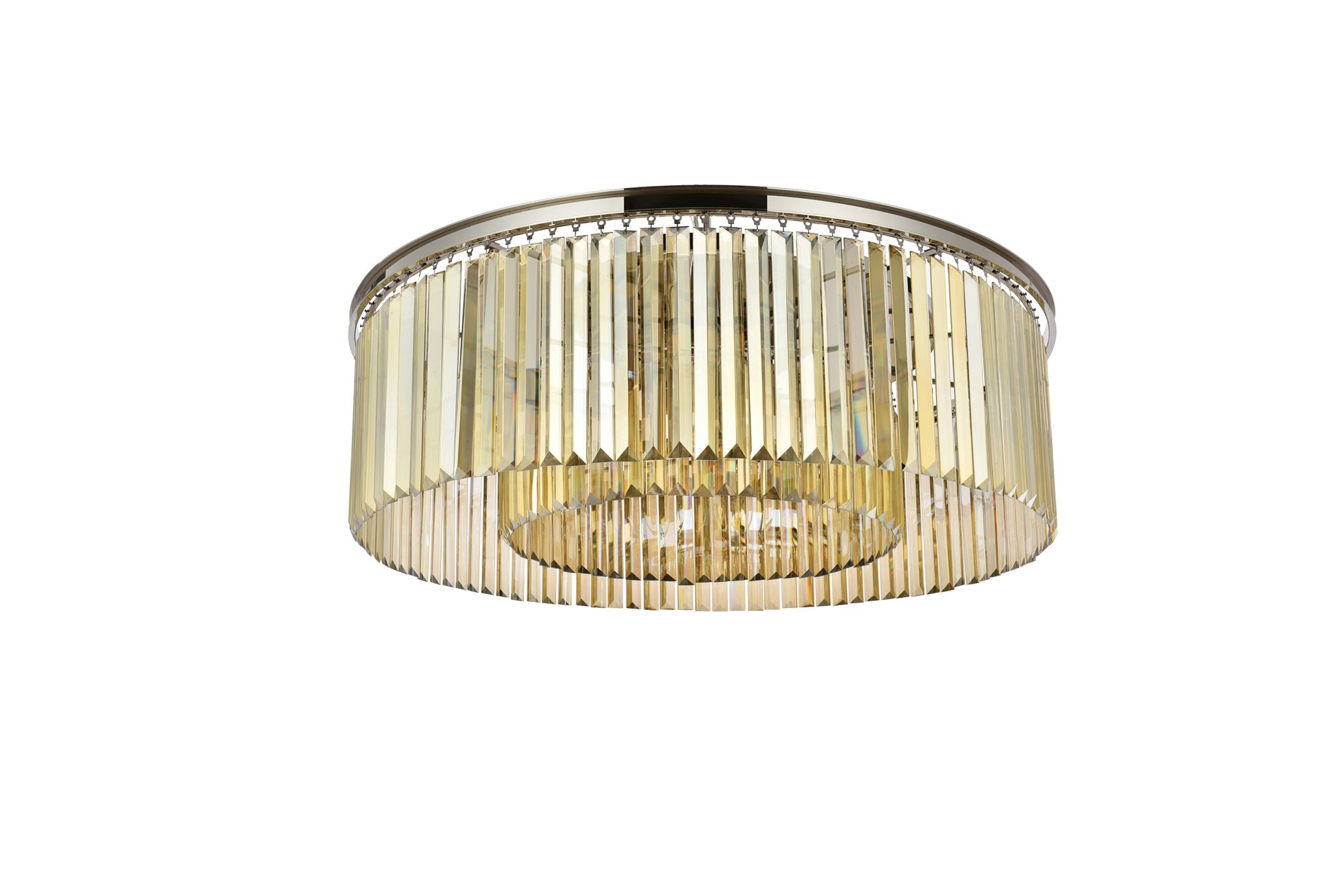 Sydney 43 1/2" Wide Nickel and Gold Crystal Ceiling Light