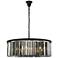 Sydney 43 1/2"W Matte Black Drum Chandelier w/ Silver Shade