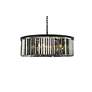 4_Sydney 43 1/2"W Matte Black Drum Chandelier w/ Silver Shade more views