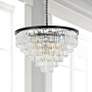 Sydney 44" Wide Matte Black and Crystal 33-Light Chandelier