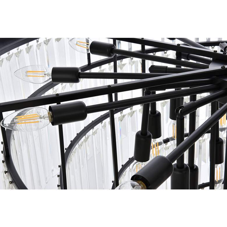 Image 4 Sydney 44" Wide Matte Black and Crystal 33-Light Chandelier more views