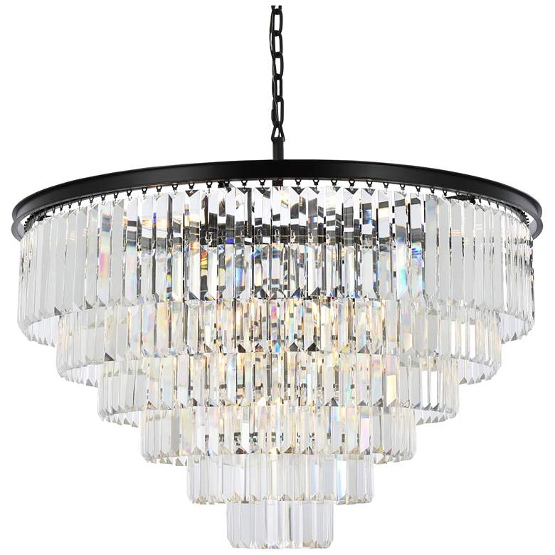 Image 7 Sydney 44" Wide Matte Black and Crystal 33-Light Chandelier more views