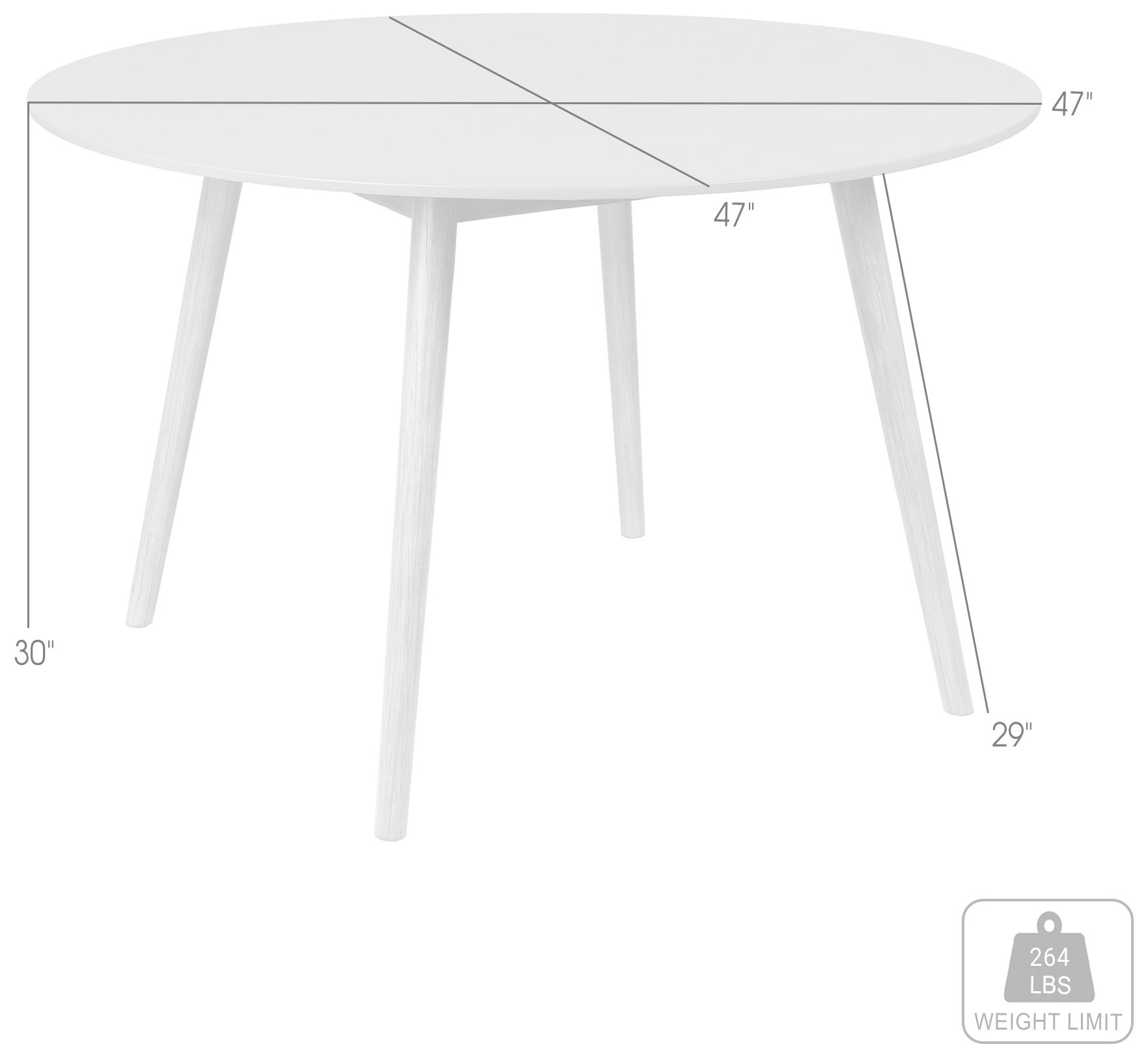 Sydney 47"W Light Eucalyptus Gray Round Outdoor Dining Table