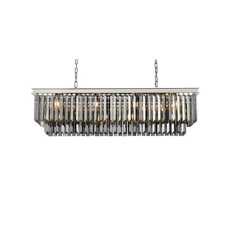 Image 4 Sydney 50" Wide Polished Nickel and Crystal Linear Chandelier more views