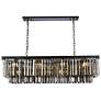 Sydney 50"W Matte Black and Silver Crystal Linear Chandelier in scene