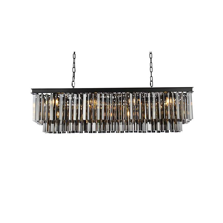 Image 5 Sydney 50"W Matte Black and Silver Crystal Linear Chandelier more views