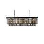 Sydney 50"W Matte Black and Silver Crystal Linear Chandelier in scene