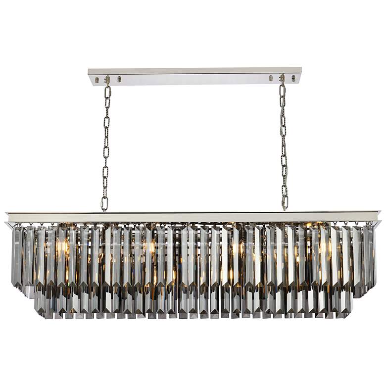 Image 2 Sydney 50"W Polished Nickel and Crystal Linear Chandelier