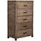 Sydney 51" High Weathered Gray Wood 5-Drawer Chest