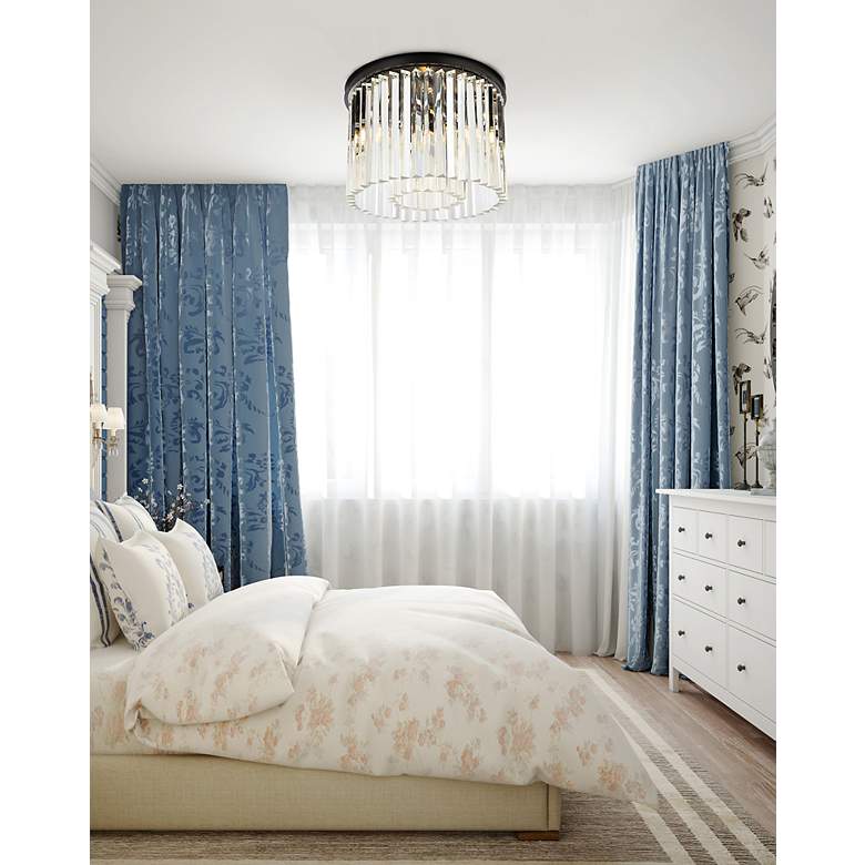 Image 3 Sydney 6 Lt Matte Black Flush Mount Clear more views