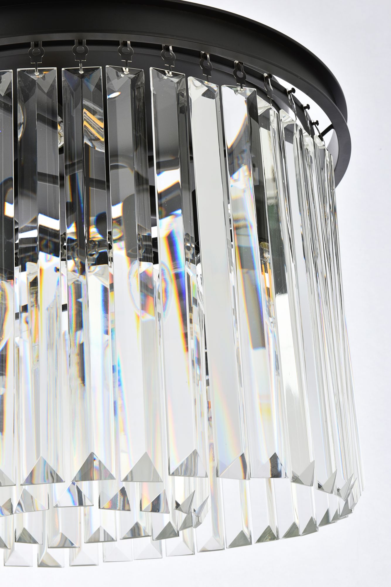 Sydney 6 Lt Matte Black Flush Mount Clear in scene