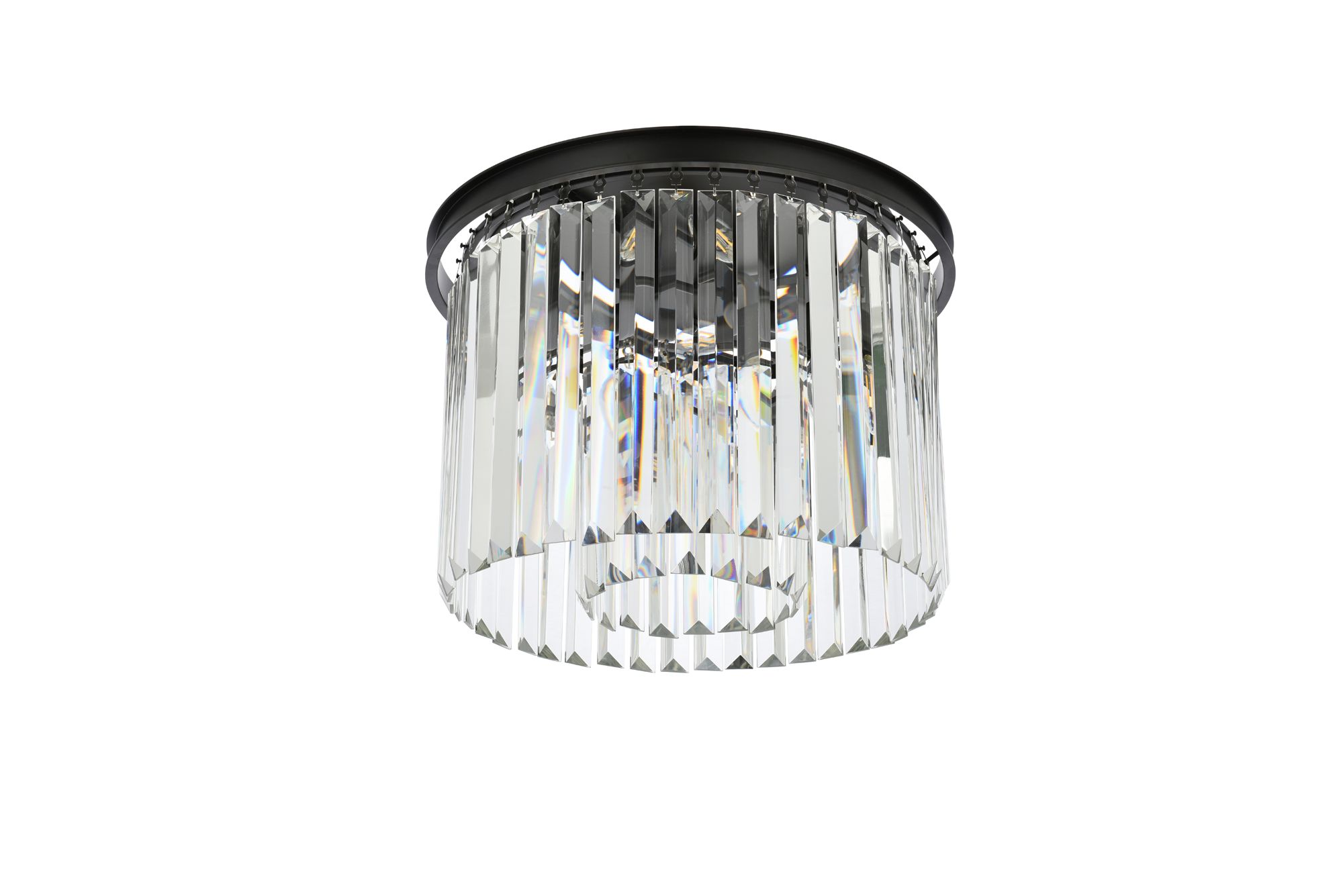 Sydney 6 Lt Matte Black Flush Mount Clear in scene