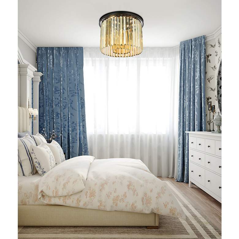 Image 3 Sydney 6 Lt Matte Black Flush Mount Golden Teak more views
