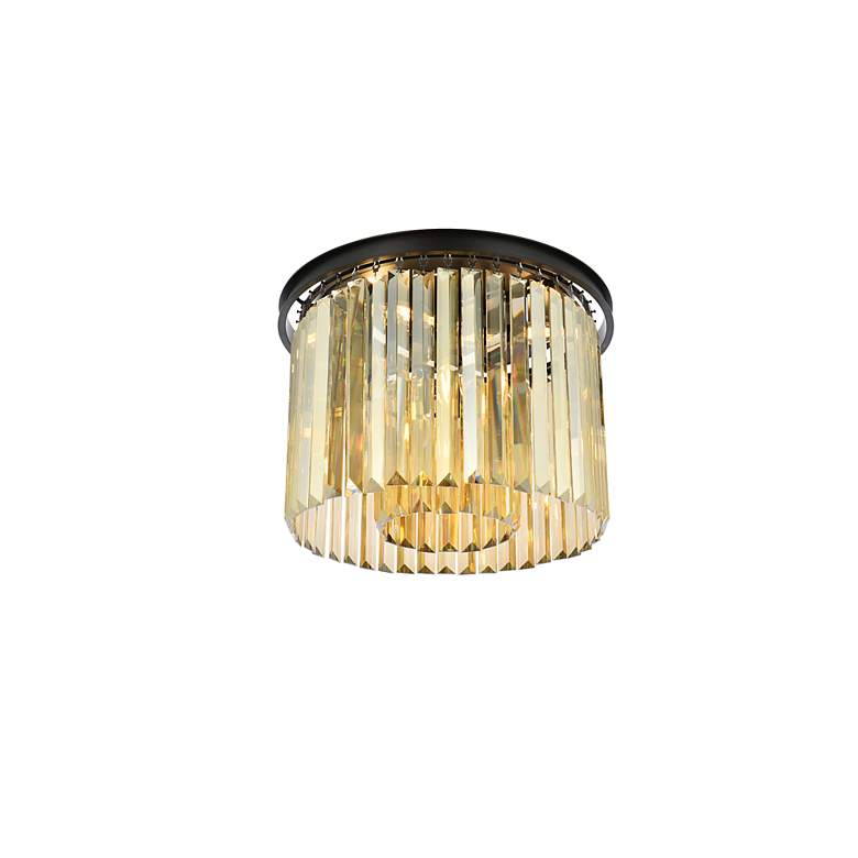 Image 4 Sydney 6 Lt Matte Black Flush Mount Golden Teak more views
