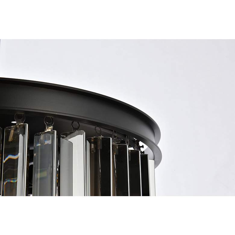 Image 7 Sydney 6 Lt Matte Black Flush Mount Silver Shade (Grey) more views