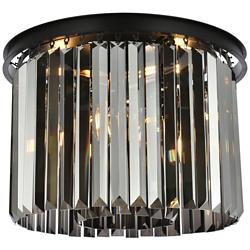 Sydney 6 Lt Matte Black Flush Mount Silver Shade (Grey)