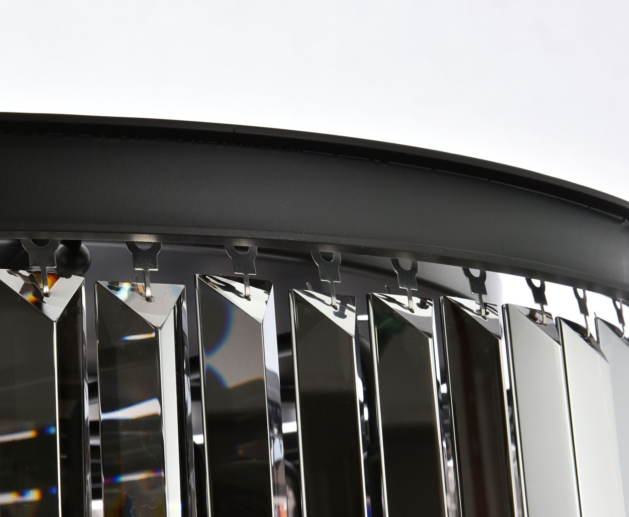 Sydney 6 Lt Matte Black Flush Mount Silver Shade (Grey) in scene