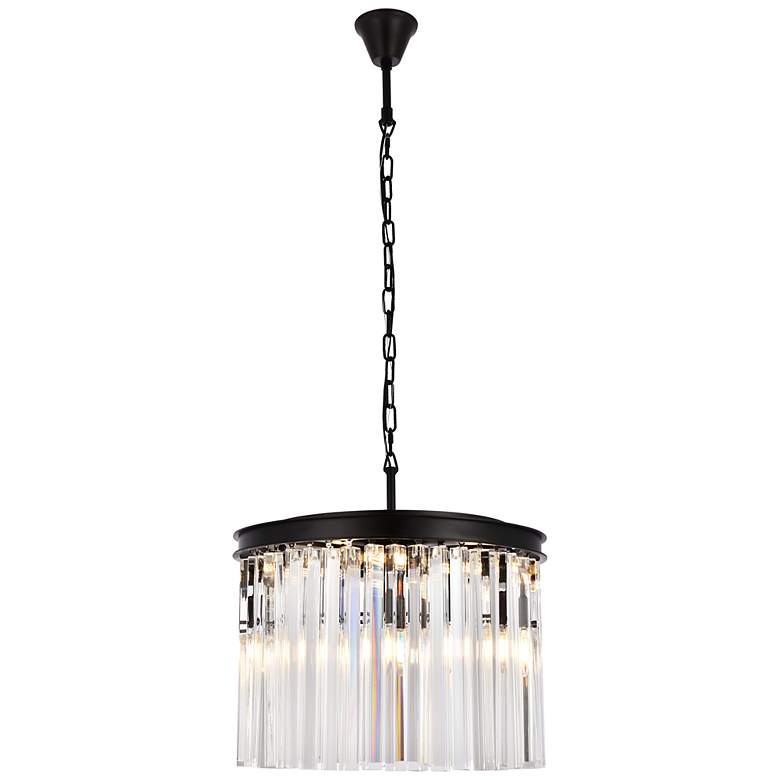 Image 2 Sydney 6 Lt Matte Black Pendant Clear