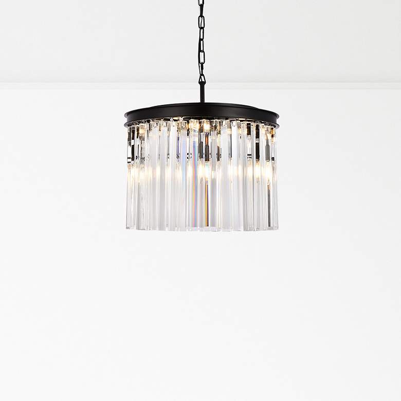 Image 1 Sydney 6 Lt Matte Black Pendant Clear