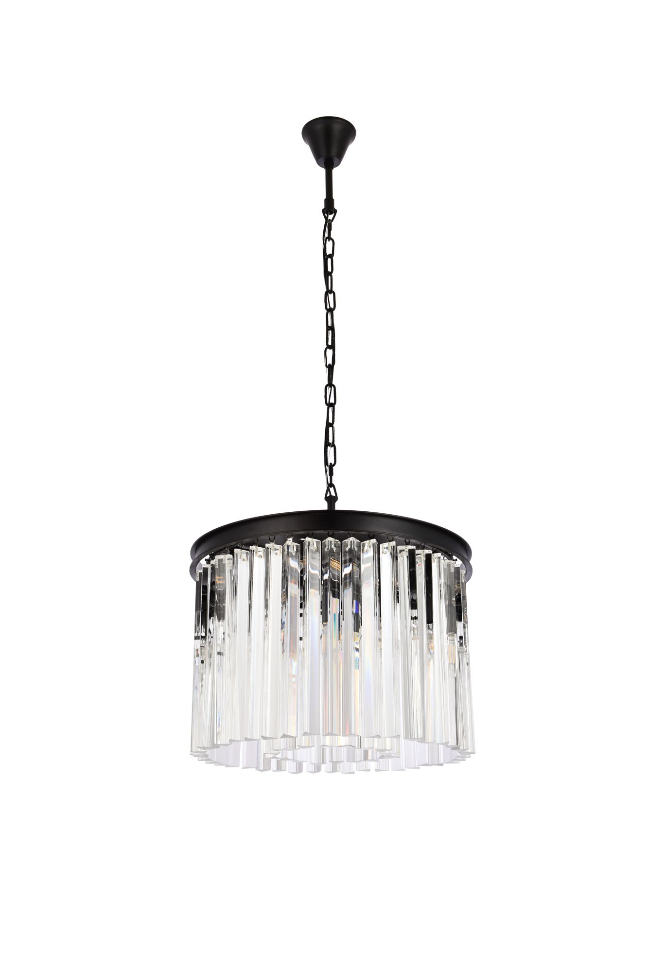 Sydney 6 Lt Matte Black Pendant Clear
