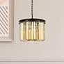 1_Sydney 6 Lt Matte Black Pendant Golden Teak