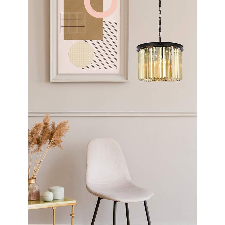 Image 3 Sydney 6 Lt Matte Black Pendant Golden Teak more views