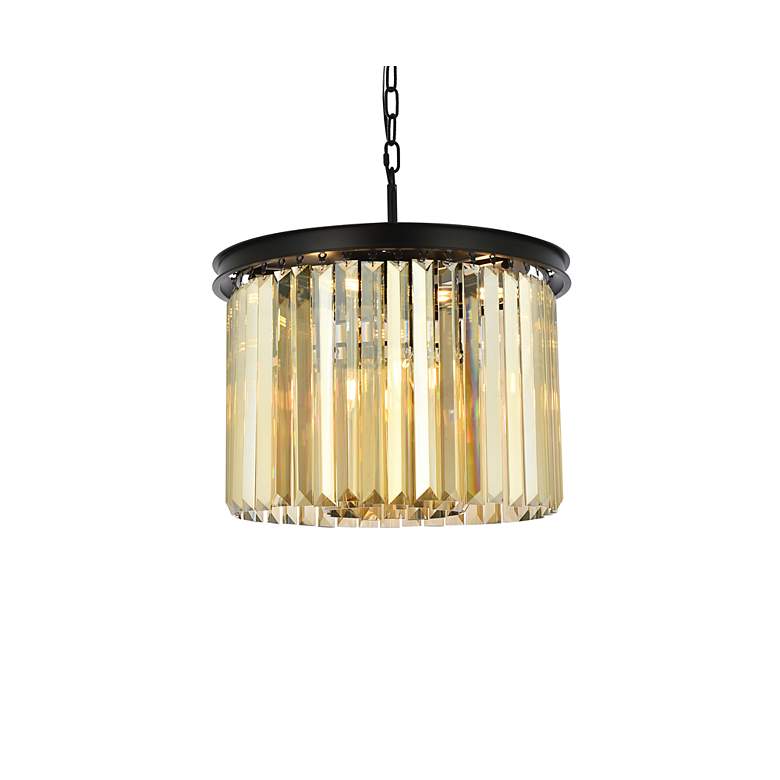 Image 4 Sydney 6 Lt Matte Black Pendant Golden Teak more views