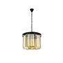 Sydney 6 Lt Matte Black Pendant Golden Teak