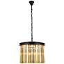 2_Sydney 6 Lt Matte Black Pendant Golden Teak