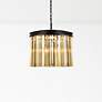 1_Sydney 6 Lt Matte Black Pendant Golden Teak