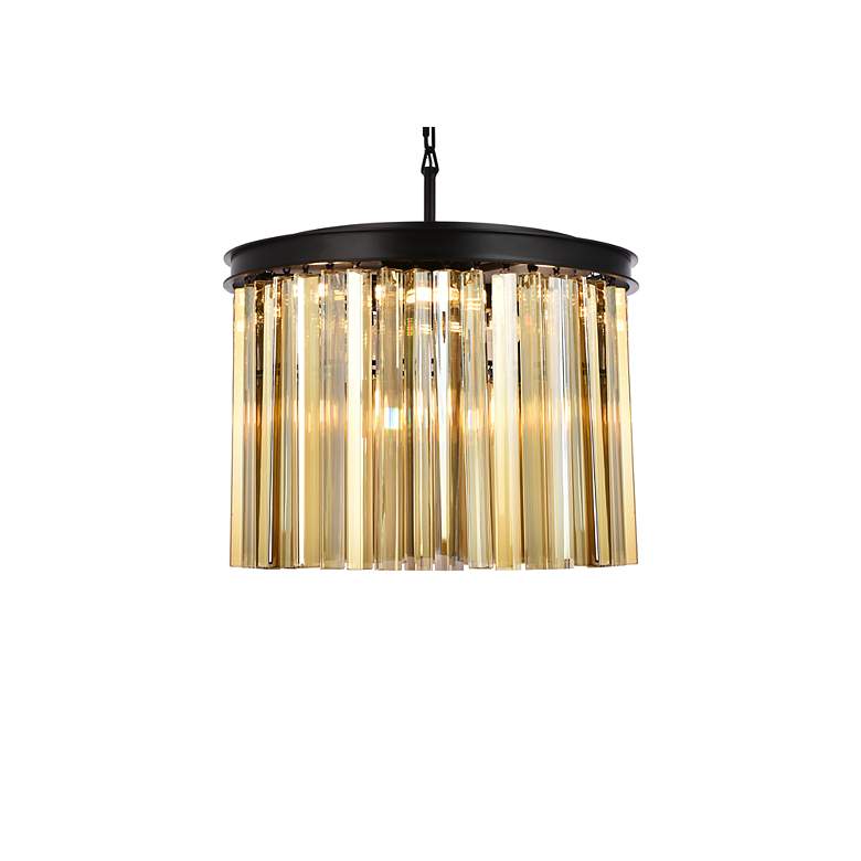 Image 4 Sydney 6 Lt Matte Black Pendant Golden Teak more views
