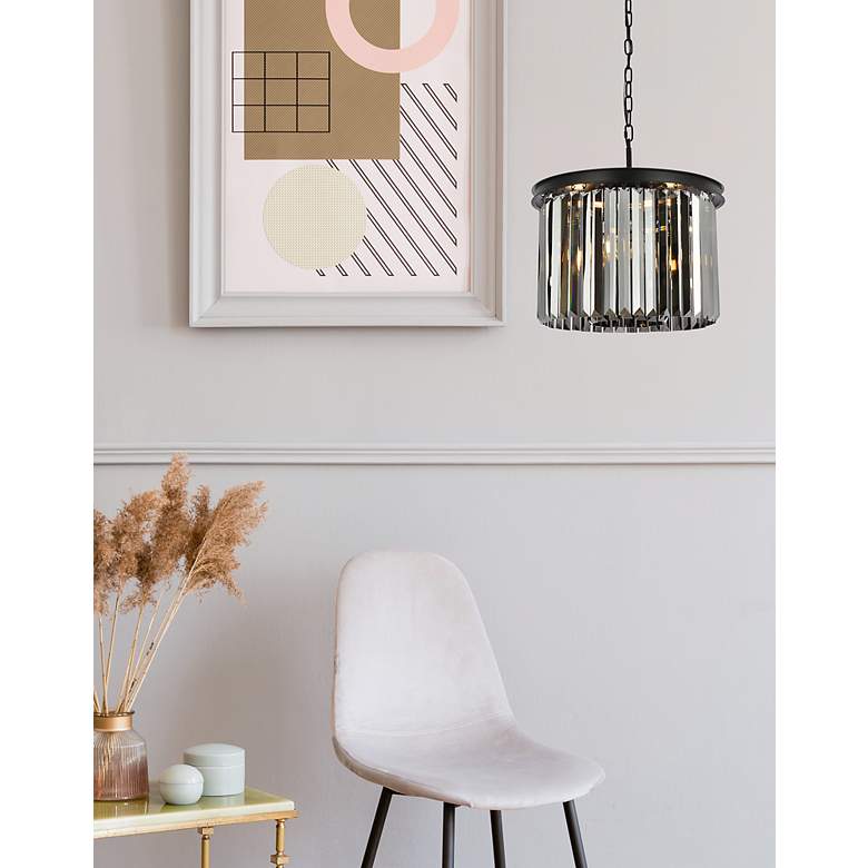 Image 3 Sydney 6 Lt Matte Black Pendant Silver Shade (Grey) more views