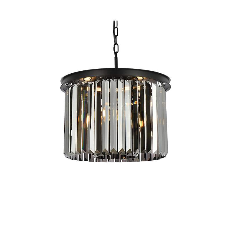 Image 4 Sydney 6 Lt Matte Black Pendant Silver Shade (Grey) more views
