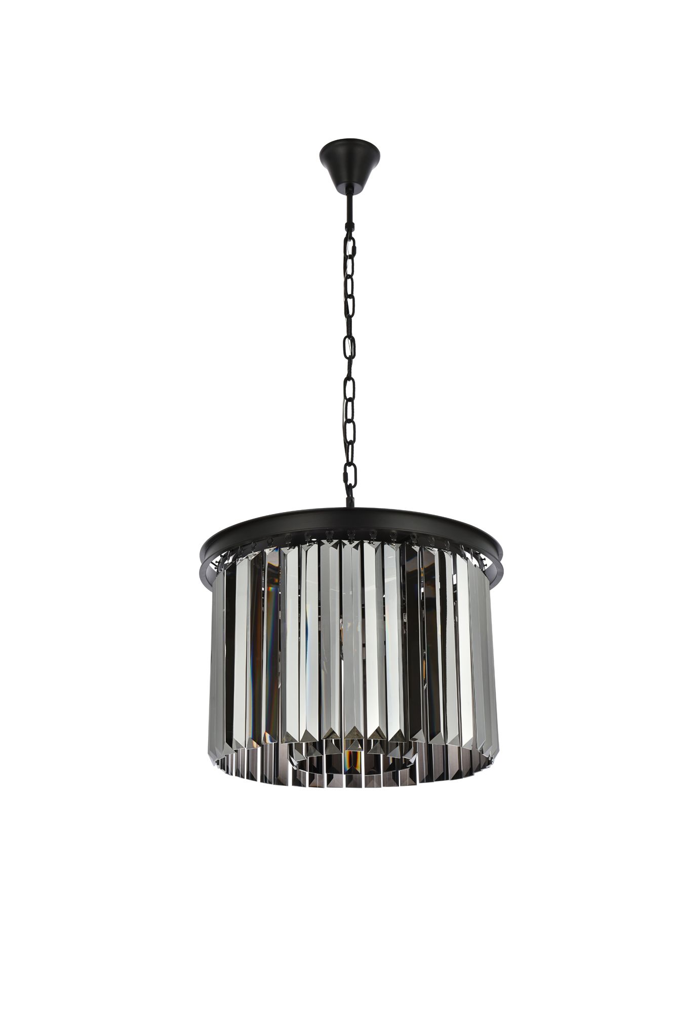 Sydney 6 Lt Matte Black Pendant Silver Shade (Grey)