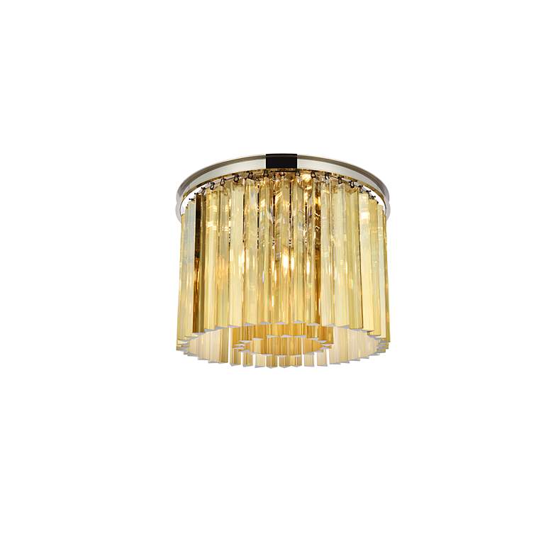 Image 4 Sydney 6 Lt Polished Nickel Flush Mount Golden Teak more views