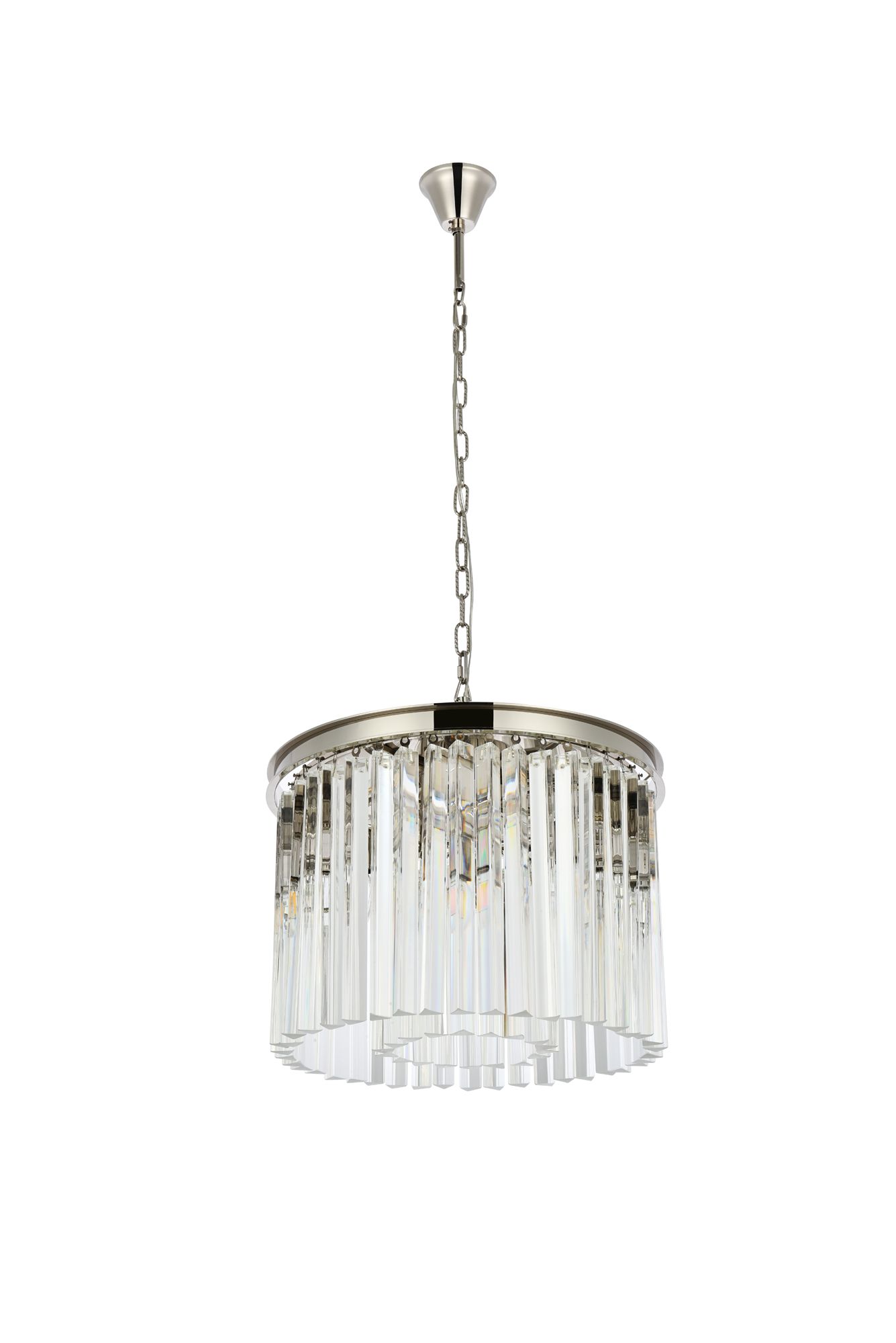 Sydney 6 Lt Polished Nickel Pendant Clear