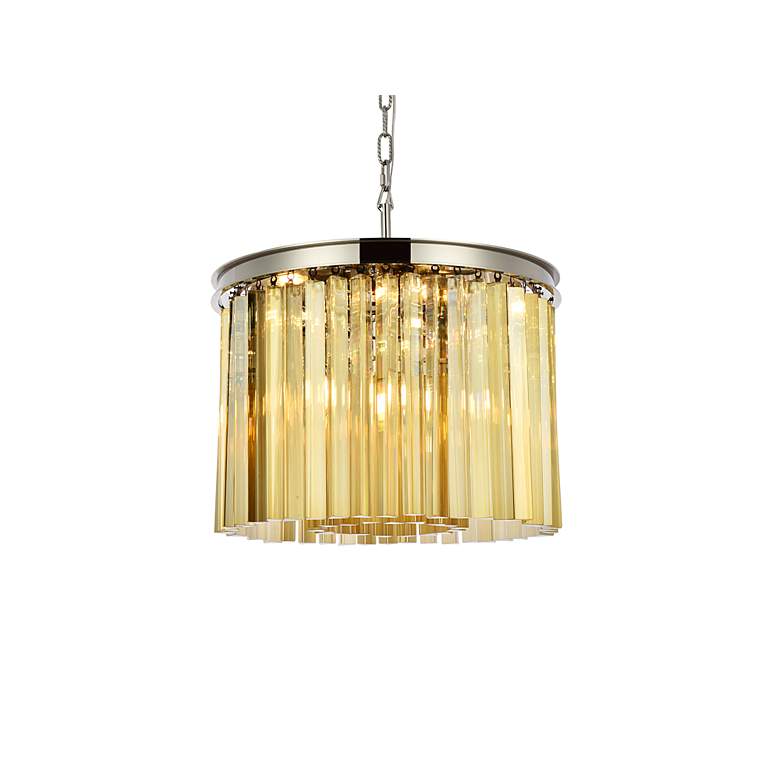 Image 4 Sydney 6 Lt Polished Nickel Pendant Golden Teak more views
