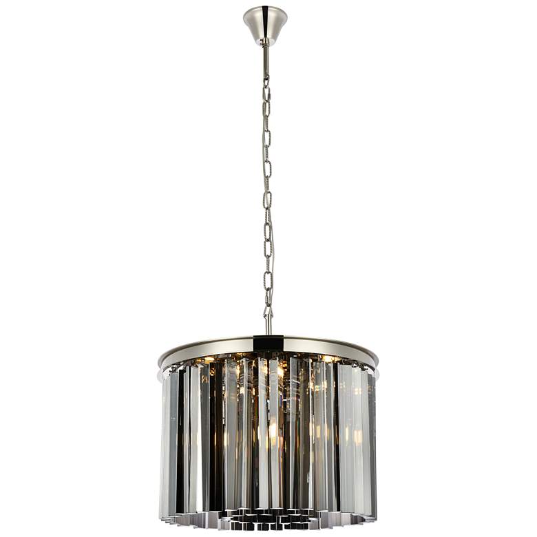 Image 1 Sydney 6 Lt Polished Nickel Pendant Silver Shade (Grey)