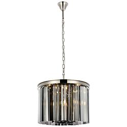 Sydney 6 Lt Polished Nickel Pendant Silver Shade (Grey)